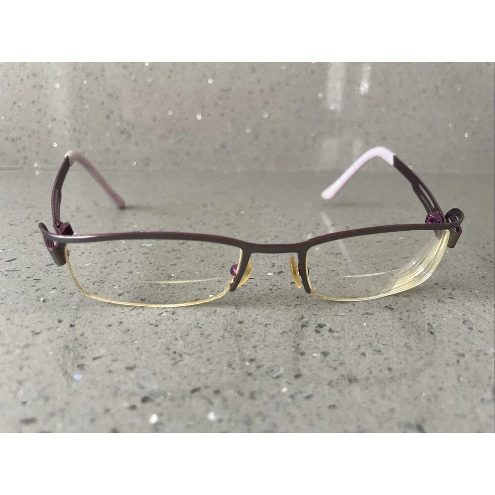 OKO by OKO B12 EYEGLASSES Frames ONLY 49-18-135 Paris France purple silver half
